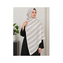 Ardün Hijab Desenli Bambu Kraş Şal Tok Duran Kadın Şal Ekru - 938078175 Ekru