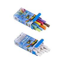 Tozsuz Tebeşir 10lu 1 Paket Renkli 1 Paket Beyaz