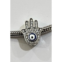 Taşlı Nazar El Charm Gümüş