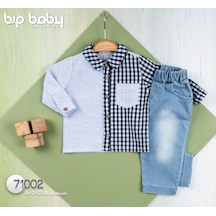 Bip Baby Erkek Bebek Gömlek Pantolon Takım Mavi