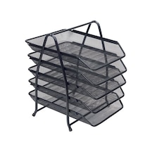 Kraf Perfore Evrak Rafı Metal 5 Katlı Siyah 420G