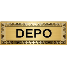 Depo 7Cmx20Cm Metal Yönlendirme Levhası Altın Renk Metal