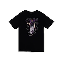 Jujutsu Kaisen Satoru Gojo Anime Baskılı Unisex %100 Pamuk Siyah T-shirt SIYAH