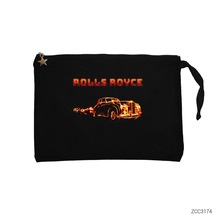 Rolls Royce In Fire Siyah Clutch Astarlı Cüzdan / El Çantası