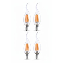 Rustik Kıvrık 4w E14 Led Ampul 400lm 4lü Paket