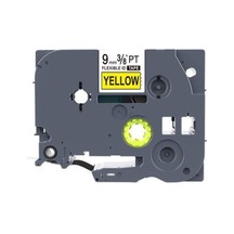Brother Tze-FX621 9 mm X 8mt Sarı üzerine Siyah Laminasyonlu Etik