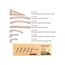 Taba Plastik Riga Cetvel Takımı 7 Parça Kutulu Terzi Cetveli Kalıp Çizim Riga Seti Riga Takımı