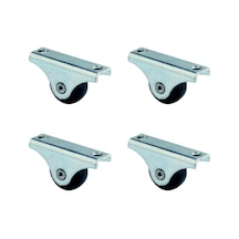 Furç Sabit Teker - 20mm - Siyah Hks226 - 4 Adet