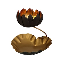 Vitale Lotus Çiçeği Gold Mumluk 24 Cm Ak.jb0207
