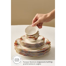 Karaca Forever Bone Amarose 26 Parça 6 Kişilik Kahvaltı Takımı Beyaz