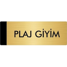Metal Yönlendirme Levhası, Departman Kapı Isimliği Plaj Giyim 5x20 Cm Altın Renk