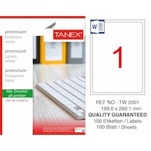 Tanex Tw-2001 Etiket