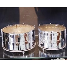Vz-22 Büyük Dama Desen Vazo 14 Cm Boy 24-20 Cm Çap Dekoratif Modern Şık Salon Vazo Altın