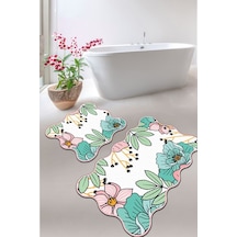 Anemon Djt 2 Li Set Banyo Halısı Takımı, Klozet Paspası Çok Renkli