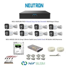 Neutron 2mp 8 Kameralı Sesli Dış Ortam Ahd Full Kamera Seti 500gb