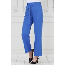 Sevitli Beli Bağlamalı Bol Paça Pantolon-mavi-3668-mavi Mavi