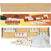 Kervan Büyük Boy Vernikli Cilalı Ahşap Okey Takımı Seti