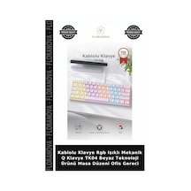 Kablolu Klavye Rgb Işıklı Mekanik Q Klavye Tk04 Beyaz Teknoloji Ürünü Masa Düzeni Ofis Gereci