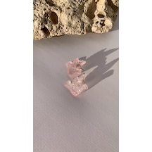 Şeffaf Renkli Pembe Glitter Süsleme Güvercin Şekil Epoksi Küpe Diğer