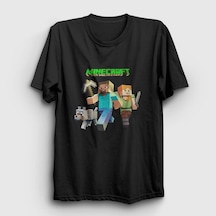 Presmono Unisex Miners Minecraft T-shirt Siyah