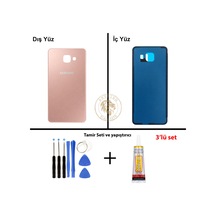 Samsung Galaxy A3 2016 A310 Rose Gold Renk Arka Kapak + Tamir Seti + B7000 Yapıştırıcı Arka Cam Batarya Kapağı Pil Kapağı Lazer Kesim Back Cover Galaxy A3 2016 Uyumlu 97772878