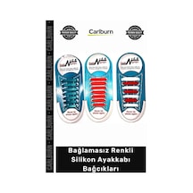 Carlburn Bağcık Esnek Pratik Kolay Temizlenebilir Tasarım Bağlamasız Renkli Silikon Ayakkabı Bağcıkları Diğer