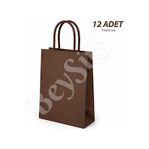 11x15 Cm Hediyelik Kağıt Çanta Kahverengi 12 Adet Tüm Yaşlar