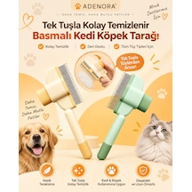 Tek Tuşla Kolay Temizlenir Basmalı Kedi Köpek Tarağı Tüy Toplayıcı Kedi Tarağı Kıtık Açıcı