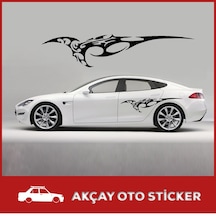 Özel Tasarım Alevli Sticker (Sağ Sol Takım) Rüzgar Oto Sticker