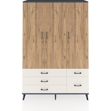 Hyperion Dolap 5 Raflı 5 Çekmeceli Tek Askılı 132x44x195 Antr... Antrasit