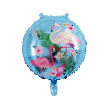 Hawaian Desenli Falamingolu Folyo Balon 45 CM
