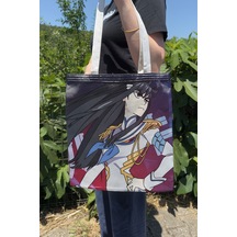 Zipzap Kill La Kill V5 Yazlık Kışlık Çift Taraflı Kanvas Baskı Bez Çanta Anime Çantası