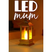 Led Mum Mini Dörtgen Tip Pil Dahil Dumansız Alev Ledli Yapay Dekoratif Mum Dekor Işığı Altın Pt434 Diğer