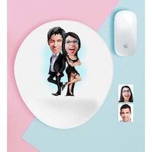 Kişiye Özel Sevgililer Karikatürlü Bilek Destekli Mouse Pad-6