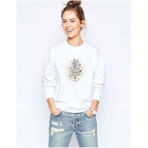 Shawn Mendes Baskılı Beyaz Kadın Sweatshirt