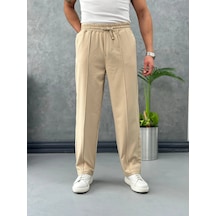 Modefendi Çizgi Dikişli Baggy Kalıp Jogger Pantolon Krem Modefendi Çizgi Dikişli Baggy Kalıp Jogger Pantolon Krem