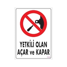Mey Najmaddin Yetkili Elektrik Uyarı Levhası 25x35 Kod:1103 Najmaddin