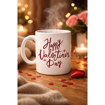 Happy Valentine S Day Baskılı Porselen Kupa Model 2 Sevgililer Günü Özel Tasarım Diğer