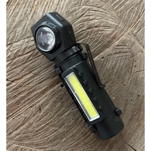 Dmr212 Mıknatıslı Şarjlı Kafa Lambası Kamp Feneri El Lambası El Feneri Usb Siyah