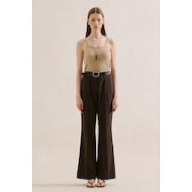 Manuka Klasik Uzun Geniş Paça Pantolon Kahverengi Ss26pnt00032-001 Kod