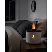 Hubrendy Tekno Alev Ve Volkan Efektli Ultrasonik Aroma Difüzörü Led Gece Lambalı Hava Nemlendirici