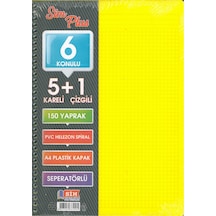 Sımplus A4 5+1 150 Yp Plastik Kapak Ayraçlı Defter Sarı