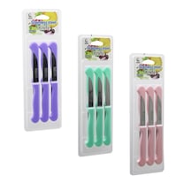 6pcs Meyve Bıçak Renkli Plastik Saplı Vakumlu Ambalaj Brkt-806155 Bx40 Açık Bej