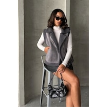 Verymoda F Suet Yakası Kürklü Yelek Vmf1532 Gri Gri