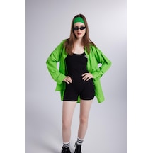 Holly Lolly Cepli Oversize Kesim Lovesize Gömlek Yeşil