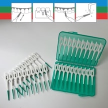 Stopever Well Tooth Arayüz Fırçası, Normal Boy, Beyaz & Yeşil, 3 Paket, 120 Adet