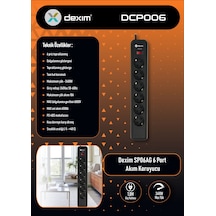 Dexim Sp06ag 6'lı 1.8 M Akım Korumalı Priz