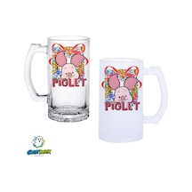 Piglet Kulplu Bira Bardağı Buzlu Veya Şeffaf Seçenekli 0335