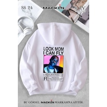 Macklin Unisex Kadın Erkek Cactus Jack Özel Tasarım Baskılı Kapşonlu Sweatshirt Beyaz1 Mck0739 Beyaz