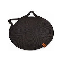 Gobypet Jüt Kulaklı Yuvarlak Kedi Köpek Mama Yatak Önü Paspası Hasır Kedi Matı 40 x 40 CM